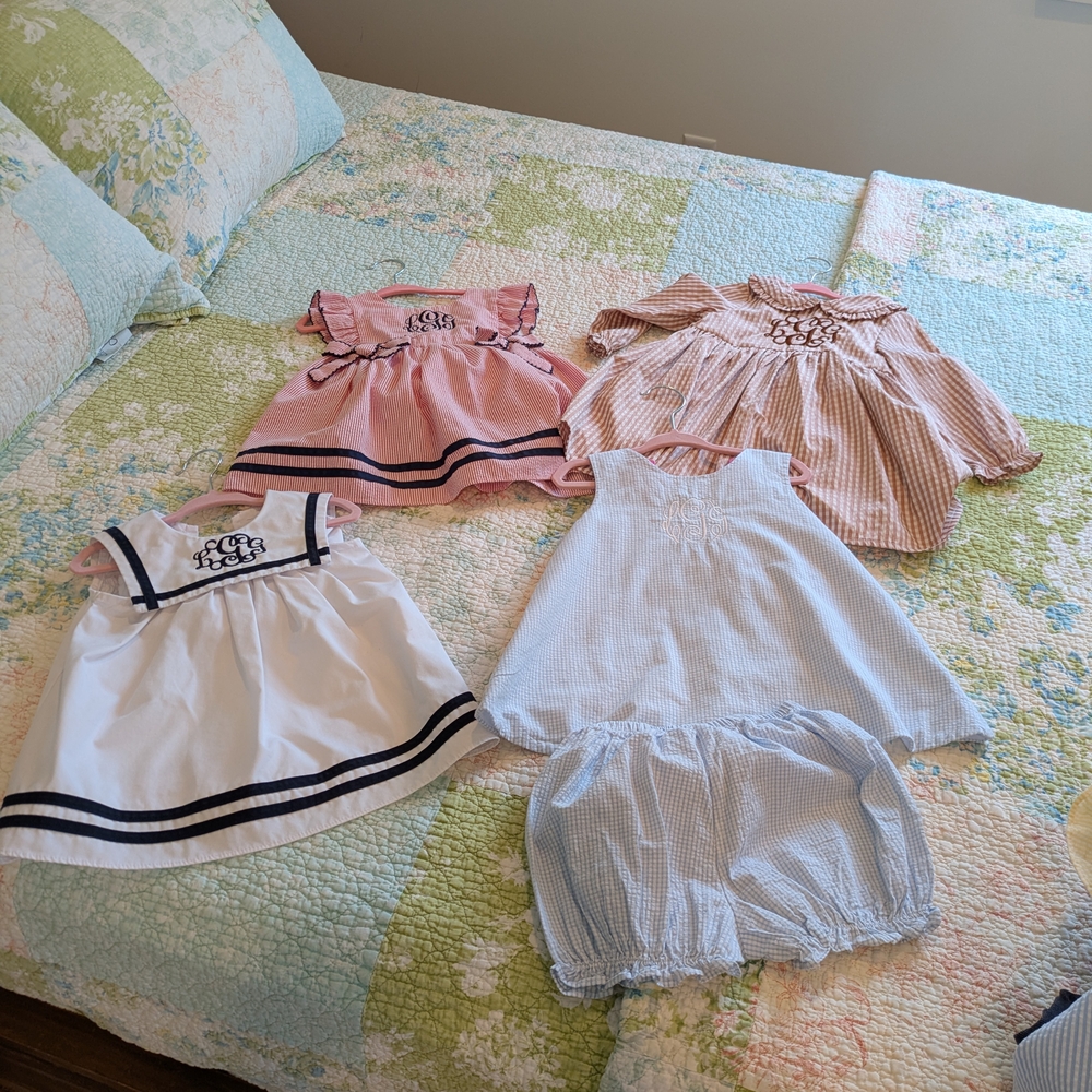 Monogrammed Bundle For Initials LGG - Multiple Sizes (12 Mos, 24mos, 4T)